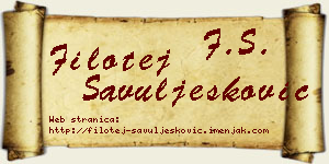 Filotej Savuljesković vizit kartica